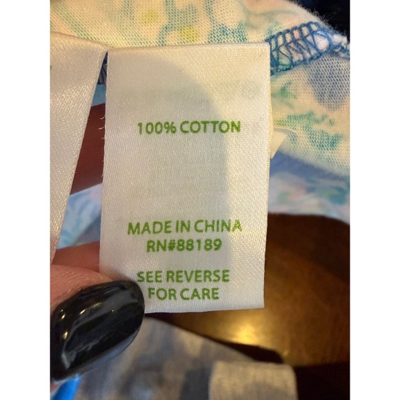 Lilly Pulitzer Dress Women XXL Blue Pink Floral Loro Swing Dream Team Mini Boho - Picture 11 of 12